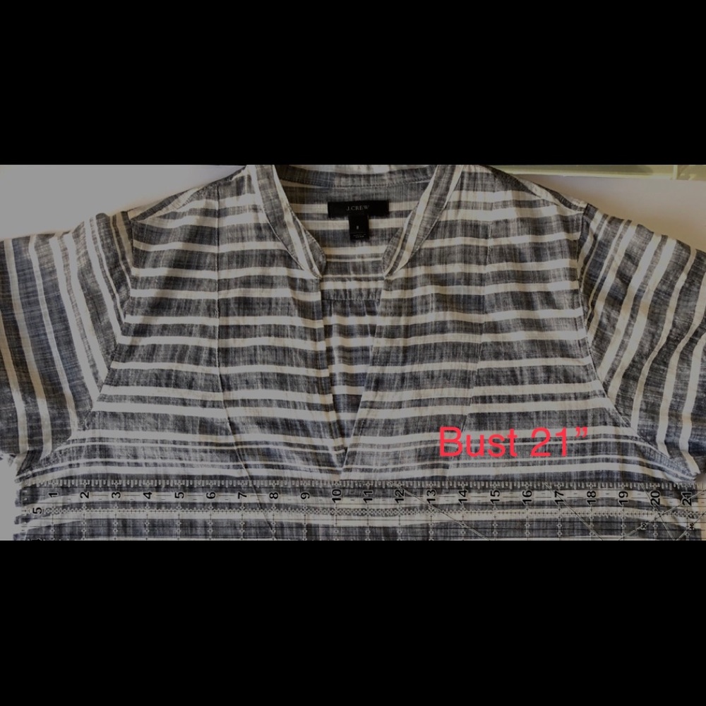 J Crew Black White Stripe Gauze Tunic S - Picture 7 of 8